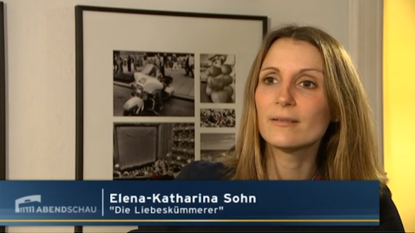 Die Gründerin der Liebeskümmerer Elena-Katharina Sohn in einem Fernsehinterview bei der rbb Abendschau
